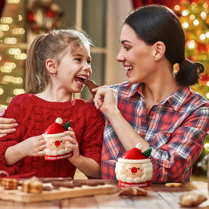 Papai Noel Canecas De Cerâmica Com Tampa E Colher