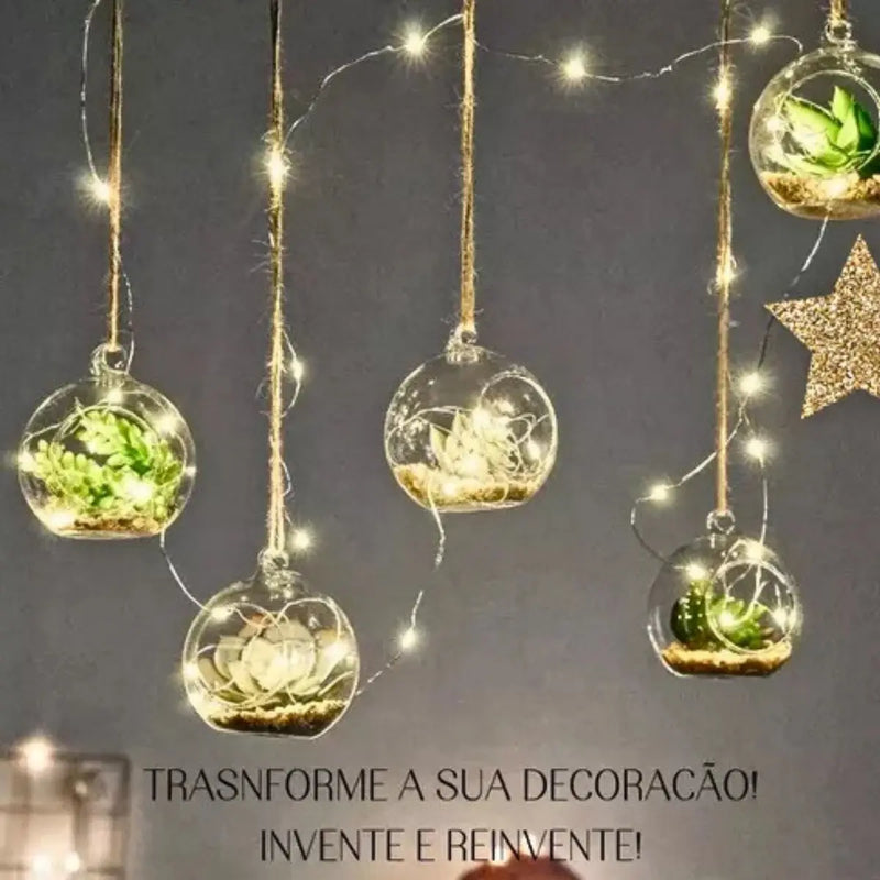 Kit 5 Bolas Acrílico 10cm Decoração Natal