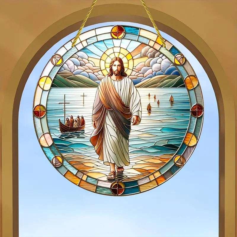 Vitral Decorativo Em Acrílico - Jesus De Nazaré | Decoração Religiosa Para Sua Casa