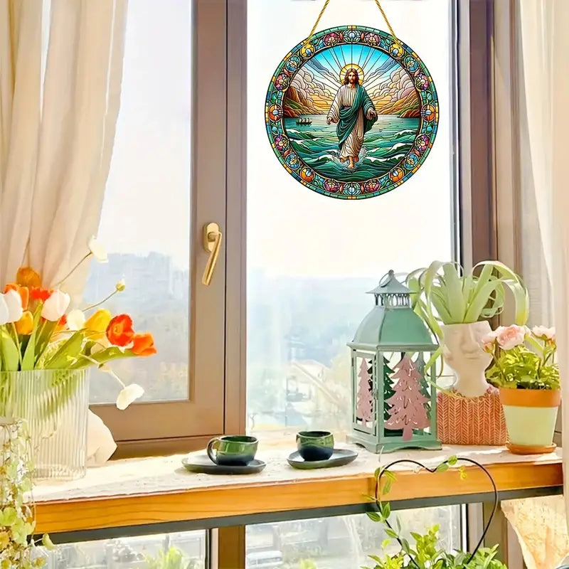 Vitral Decorativo Em Acrílico - Jesus De Nazaré | Decoração Religiosa Para Sua Casa