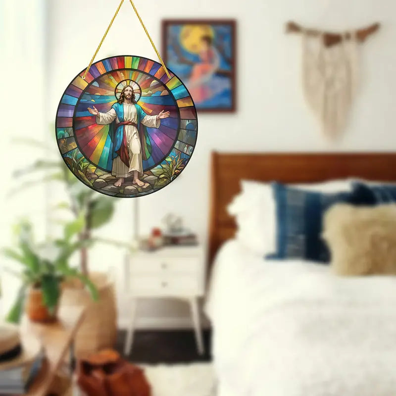 Vitral Decorativo Em Acrílico - Jesus Misericordioso | Decoração Religiosa Para Sua Casa