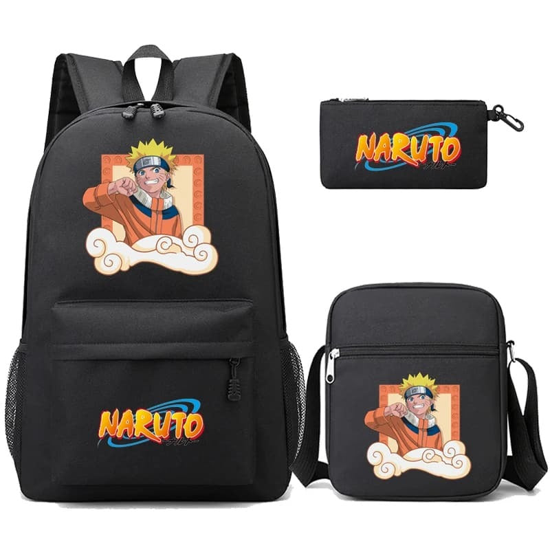 Mochila Escolar Naruto - Lancheira e Estojo de Brinde! Desperte Seu Ninja Nos Estudos!