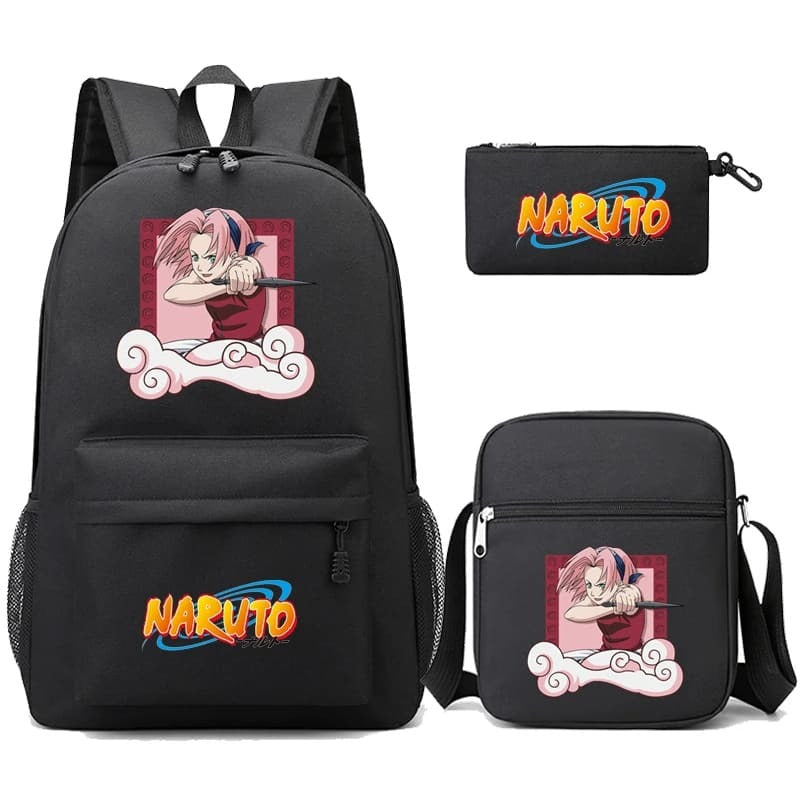 Mochila Escolar Naruto - Lancheira e Estojo de Brinde! Desperte Seu Ninja Nos Estudos!