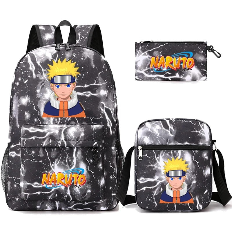 Mochila Escolar Naruto - Lancheira e Estojo de Brinde! Desperte Seu Ninja Nos Estudos!