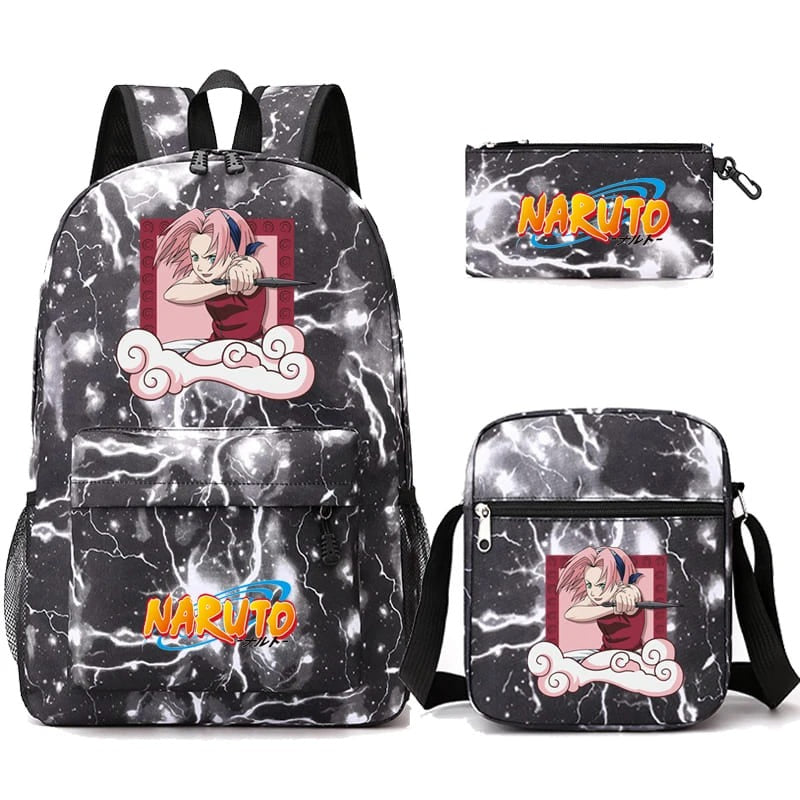 Mochila Escolar Naruto - Lancheira e Estojo de Brinde! Desperte Seu Ninja Nos Estudos!