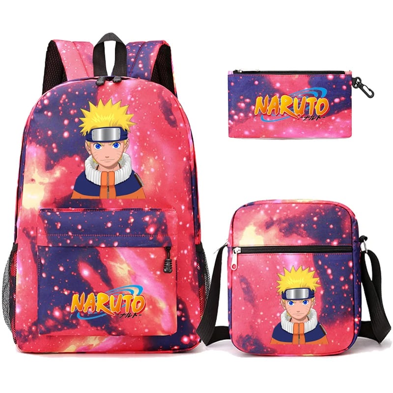 Mochila Escolar Naruto - Lancheira e Estojo de Brinde! Desperte Seu Ninja Nos Estudos!