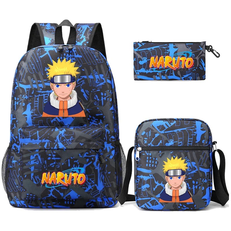 Mochila Escolar Naruto - Lancheira e Estojo de Brinde! Desperte Seu Ninja Nos Estudos!