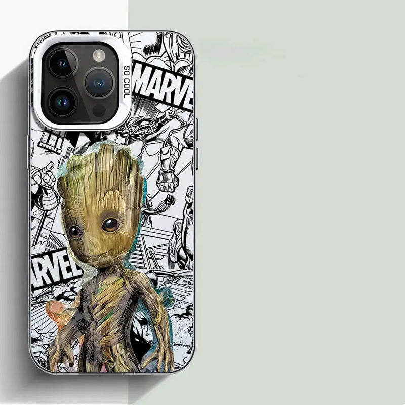 Capinha Iphone Marvel Groot e Homem de Ferro - Case de Alta Proteção e Resistência