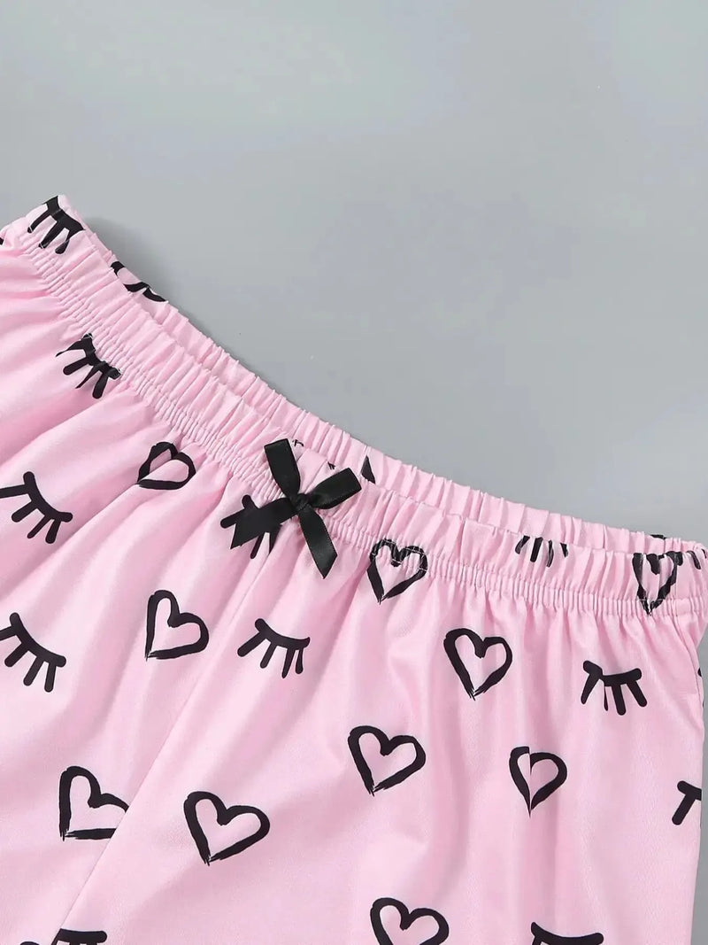 Pijama Feminino Leashes - Conjunto Top Cropped e Shorts Fresquinho LooseFit | Tecido Super Macio e Confortável