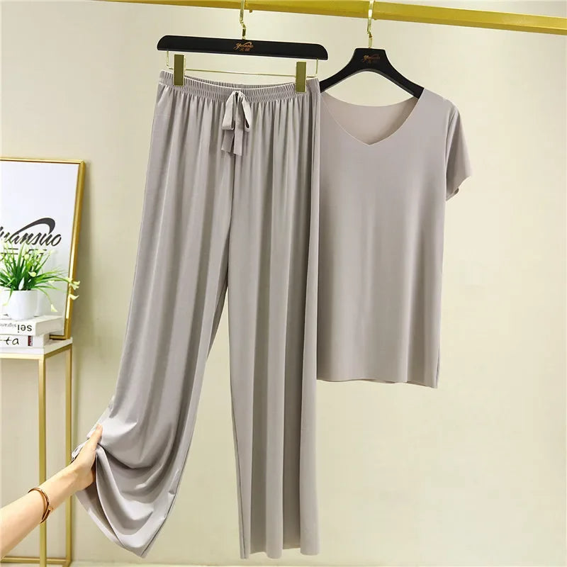 Pijama Feminino Comfort Dream - Conjunto Com Calça e Camisa Longa Super Confortável em Algodão | Conforto Absoluto, Leve e Elegante