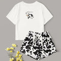 Pijama Feminino Muuu - Conjunto Camiseta e Shorts Fresquinho LooseFit | Tecido Super Macio e Confortável