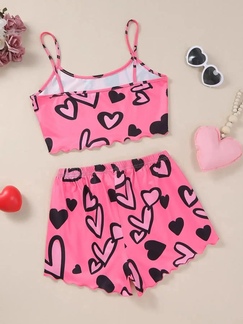 Pijama Feminino CuteLovez - Conjunto Top Cropped e Shorts Fresquinho LooseFit | Tecido Super Macio e Confortável