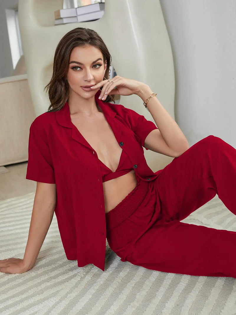 Pijama Feminino Red Woman - Conjunto | Tecido Leve e Confortável