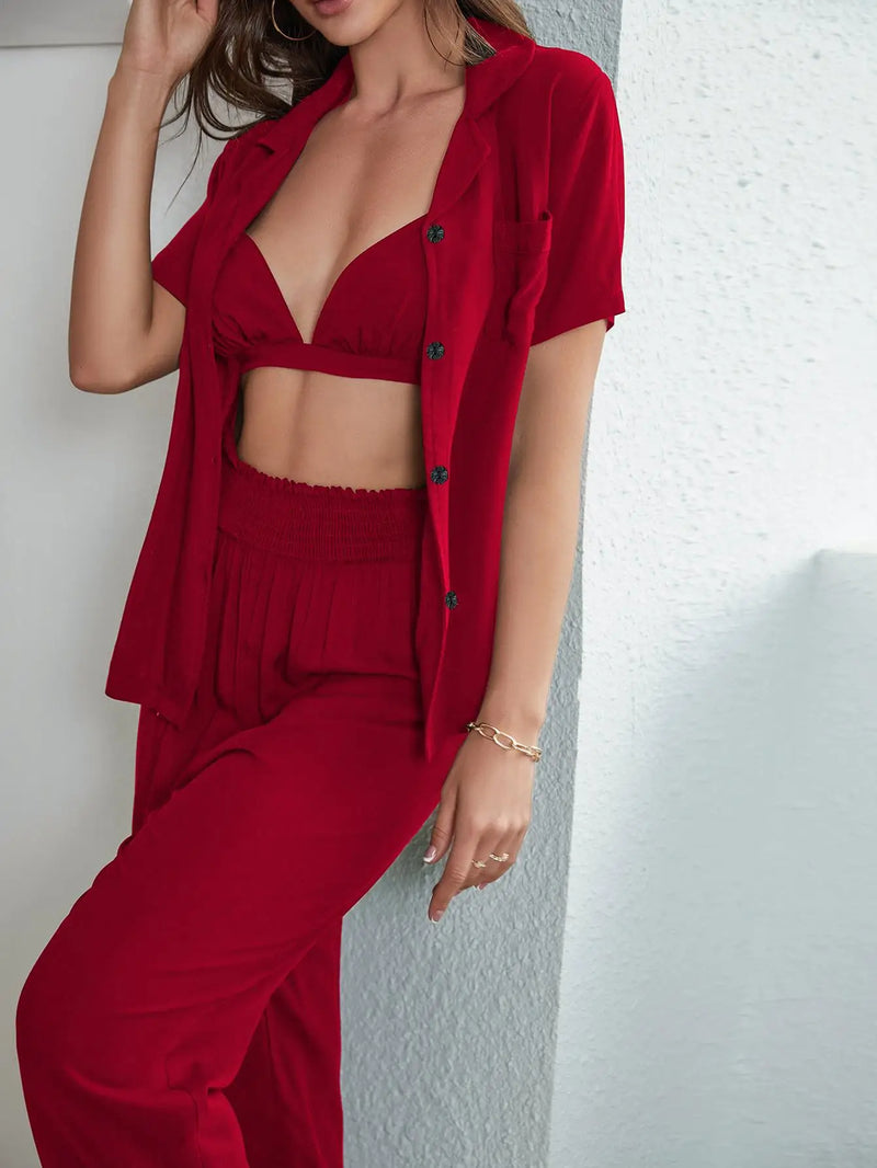 Pijama Feminino Red Woman - Conjunto | Tecido Leve e Confortável