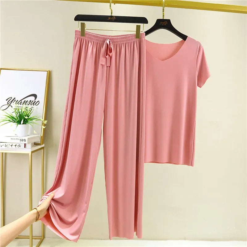 Pijama Feminino Comfort Dream - Conjunto Com Calça e Camisa Longa Super Confortável em Algodão | Conforto Absoluto, Leve e Elegante