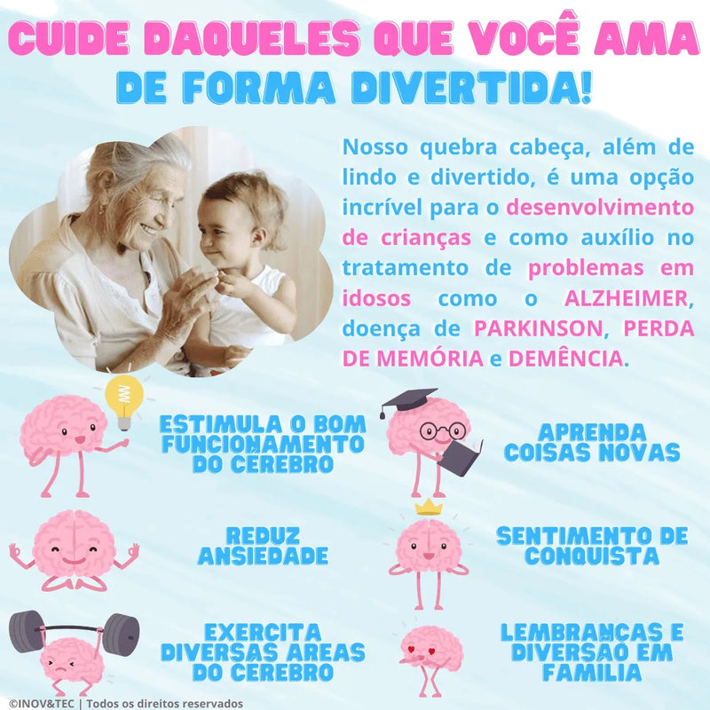 Quebra-Cabeça de Madeira Inova WOOD PUZZLE - Casal de Araras | Diversão com Diversos Benefícios para Crianças e Idosos