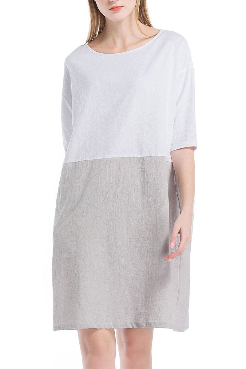 Vestido Curto Amplo Linho - Vibrant Linen Dress
