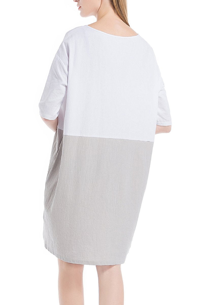 Vestido Curto Amplo Linho - Vibrant Linen Dress