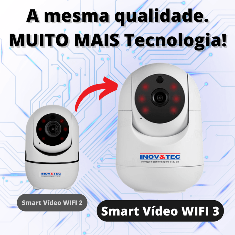 Câmera de Segurança Inteligente SMART VIDEO WIFI 3 - Inov&tec