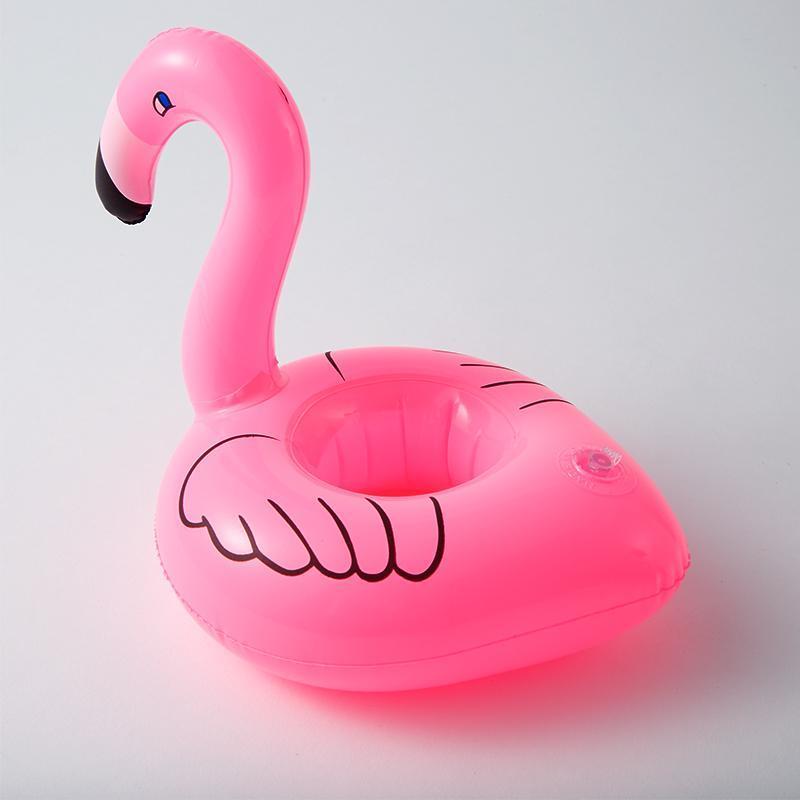 Pacote Duplo - Suporte de Copo Flutuante de Flamingo de Plástico - É Hora Da Piscina