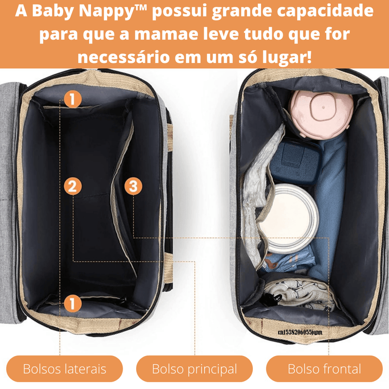 Mochila Multiuso BABY NAPPY Para Maternidade Com Berço - Inov&tec