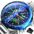 Relógio Automático Luxury T-WINNER - Aço Inoxidável, Ponteiros Luminosos, Vidro de Cristal