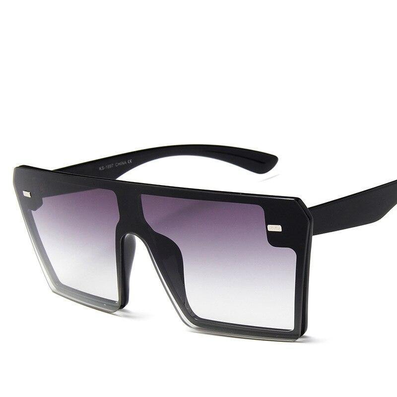 Óculos de Sol Vintage Quadrado moda Flat Top Uv400 - Retro Square