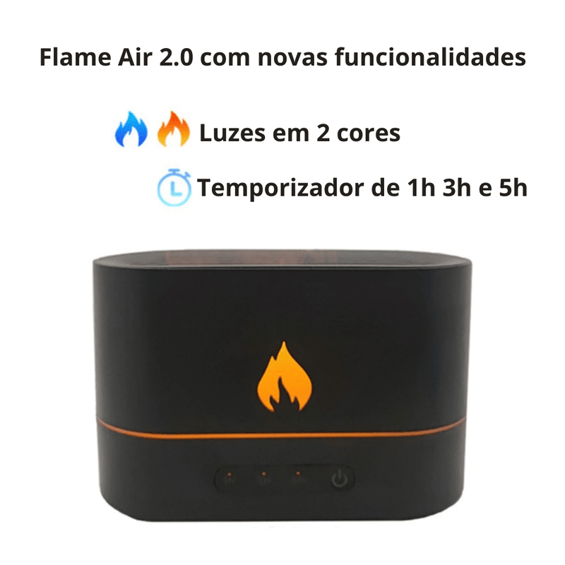 Umidificador de Ar Ultrassônico FLAME AIR 2.0 - Saúde e Aromaterapia - Inov&tec