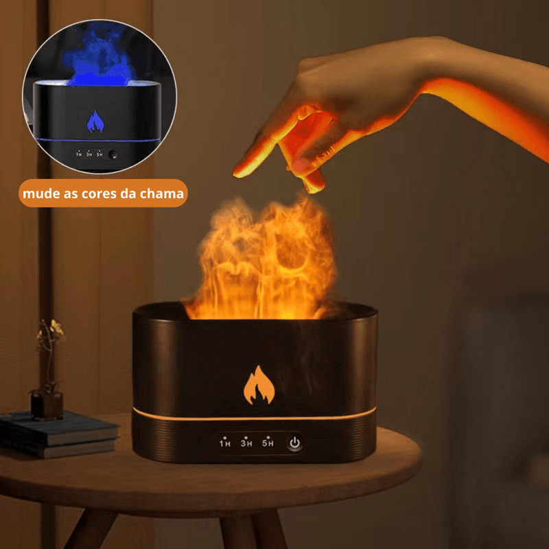 Umidificador de Ar Ultrassônico FLAME AIR RGB - Saúde/Aromaterapia - Inov&tec