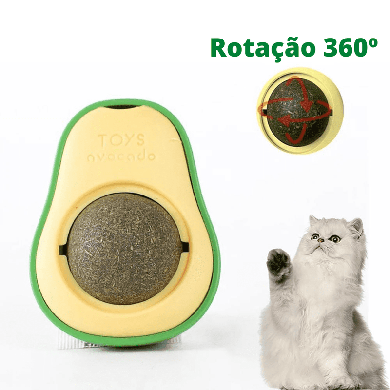 Bola de Catnip de 4 Peças Montada na Parede Brinquedo de Bola de Catnip  Brinquedo de Bola de Catnip Giratório em 360° para Gatos Limpa Os Dentes e  A