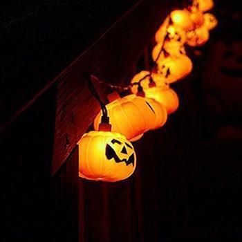 Faixa de Luzes Temáticas de Abóbora de Halloween