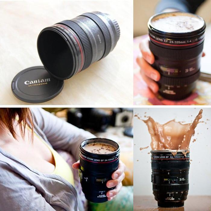 Caneca Lente de Câmera de Aço Inoxidável (300 ml) - Camera Lens Mug