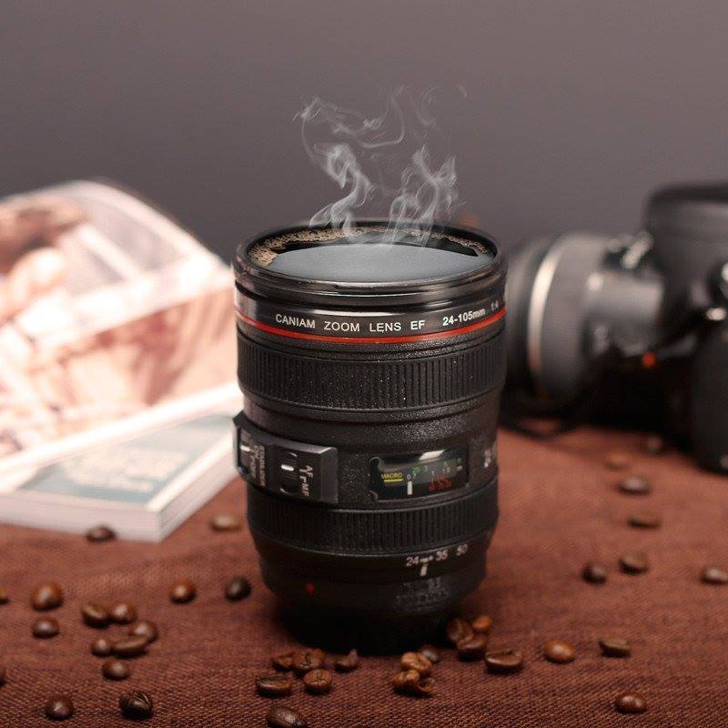 Caneca Lente de Câmera de Aço Inoxidável (300 ml) - Camera Lens Mug