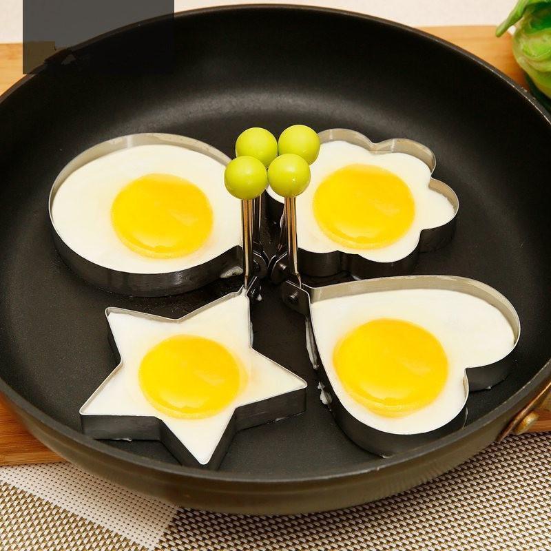 4 Peças de Molde de Ovo Frito de Aço Inoxidável - Egg Mold