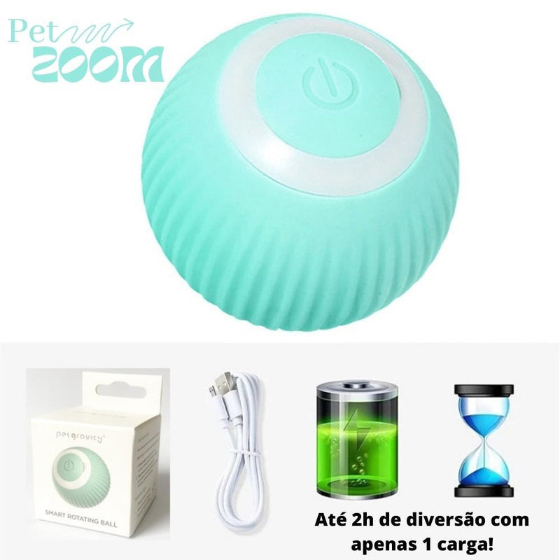 Pet ZOOM - Bolinha elétrica automática que se move sozinha, interativa, para Gatos e Cachorros Pequenos - Inov&tec