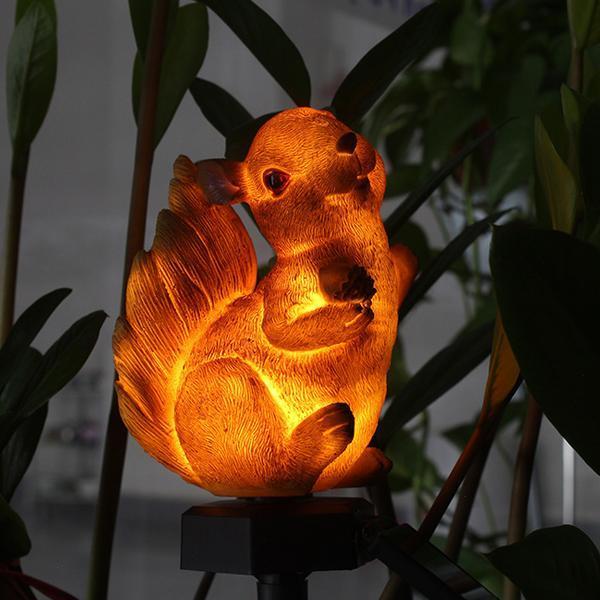 Esquilo de Luz Decorativa de Jardim à Energia Solar