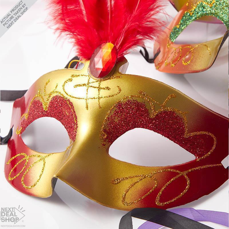 4 Pcs Máscaras de Penas de LED de Carnaval