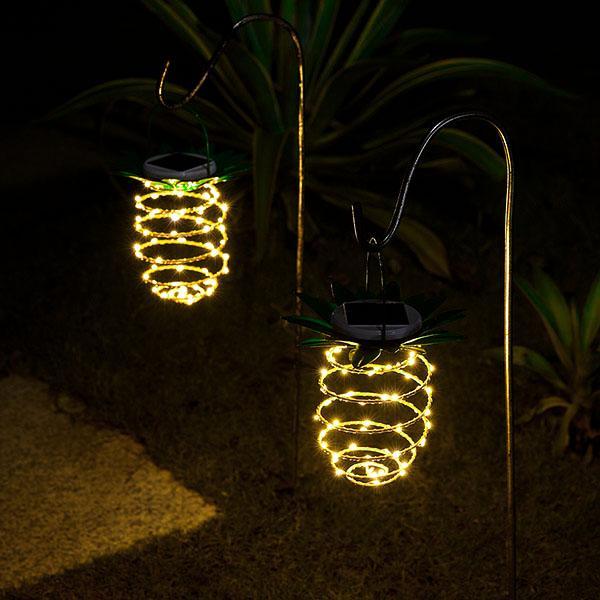 Luz LED de Abacaxi à Energia Solar - Radiância Tropical
