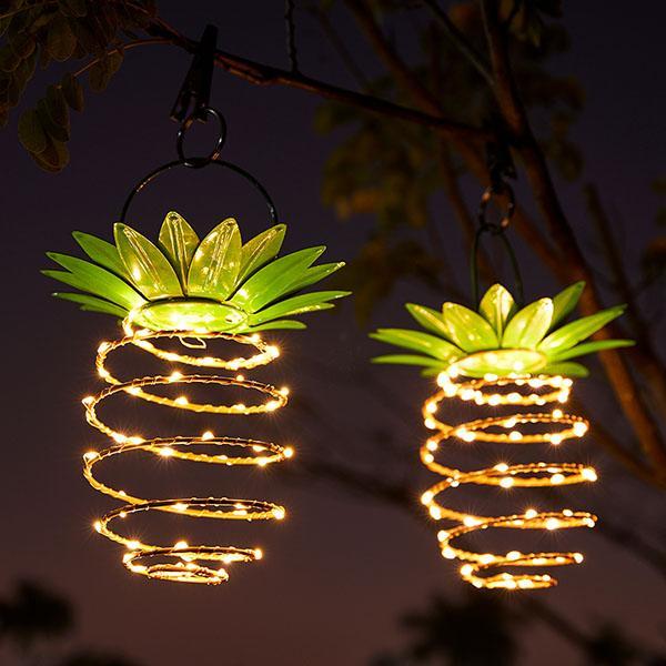 Luz LED de Abacaxi à Energia Solar - Radiância Tropical