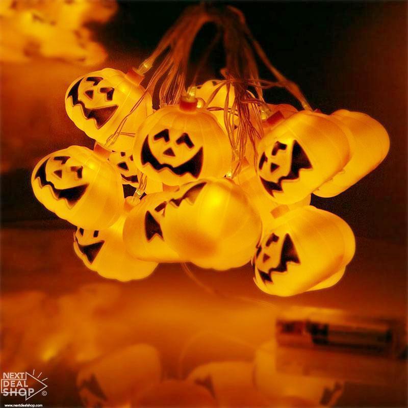 Faixa de Luzes Temáticas de Abóbora de Halloween